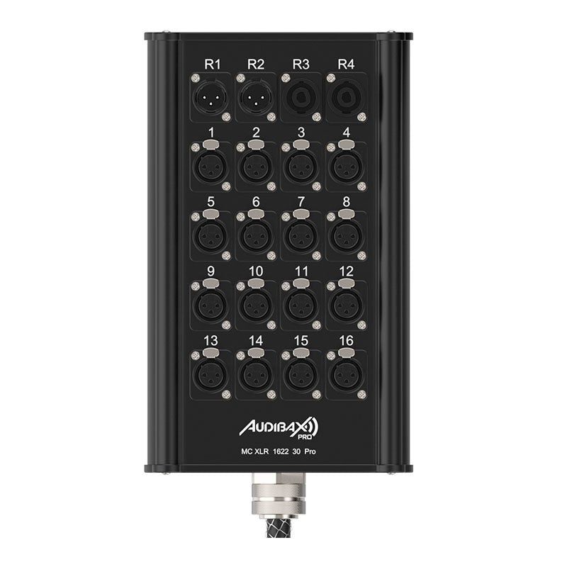 Audibax Pro MC XLR 162230 Pro 30M - Cajetín de escenario multicore 30 m, 16 XLR + 2 XLR + 2 Speakon - Tempo Shop