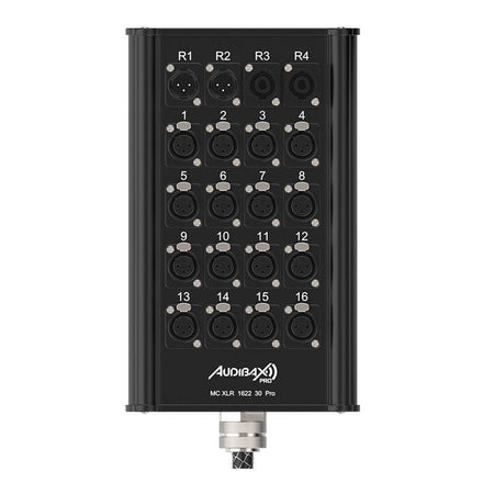 Audibax Pro MC XLR 162230 Pro 30M - Cajetín de escenario multicore 30 m, 16 XLR + 2 XLR + 2 Speakon - Tempo Shop
