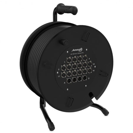 Audibax Pro MC XLR 164-30 Drum Pro - Reel multicore de 30 m con carrete, 16 entradas XLR y fan-out 16M+4H - Tempo Shop