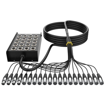 Audibax Pro MC XLR 16415 Pro - Cajetín de escenario multicore 15 m, 16 entradas XLR + 4 retornos XLR - Tempo Shop