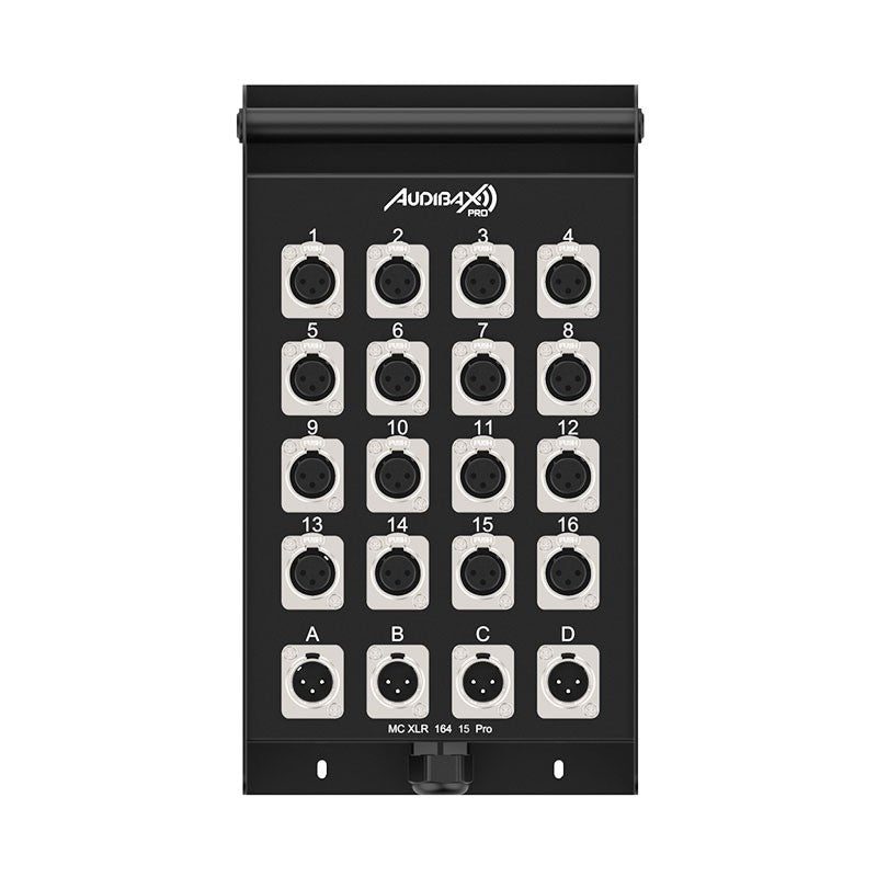 Audibax Pro MC XLR 16415 Pro - Cajetín de escenario multicore 15 m, 16 entradas XLR + 4 retornos XLR - Tempo Shop