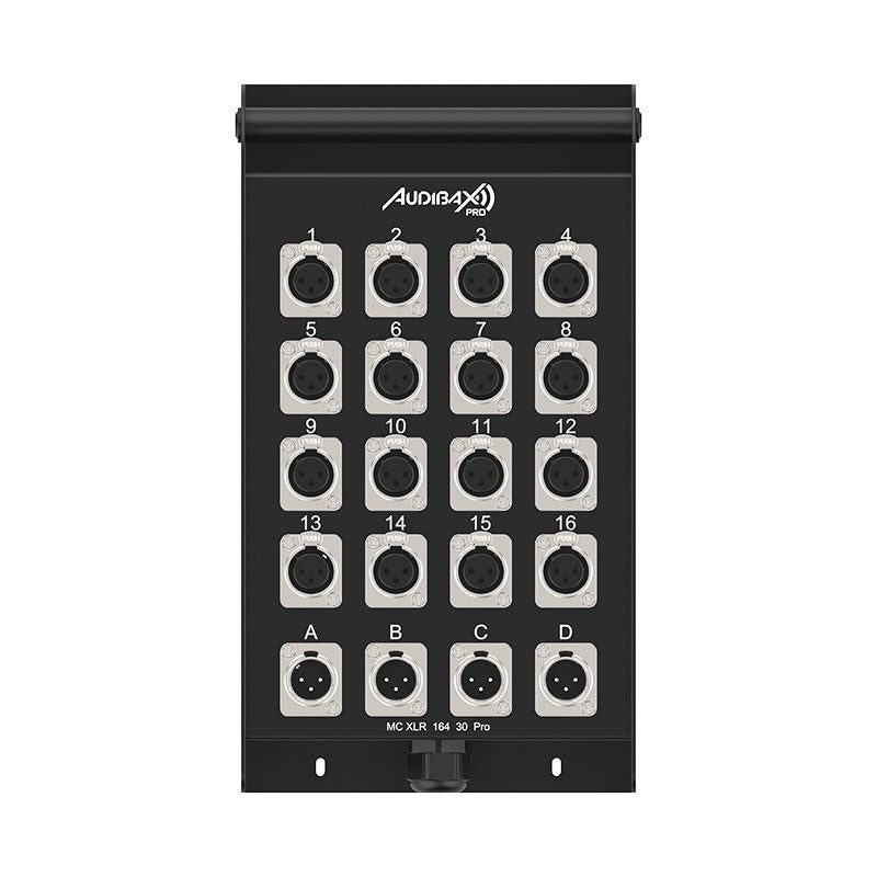 Audibax Pro MC XLR 16430 Pro - Cajetín de escenario multicore 30 m, 16 entradas XLR + 4 retornos XLR - Tempo Shop