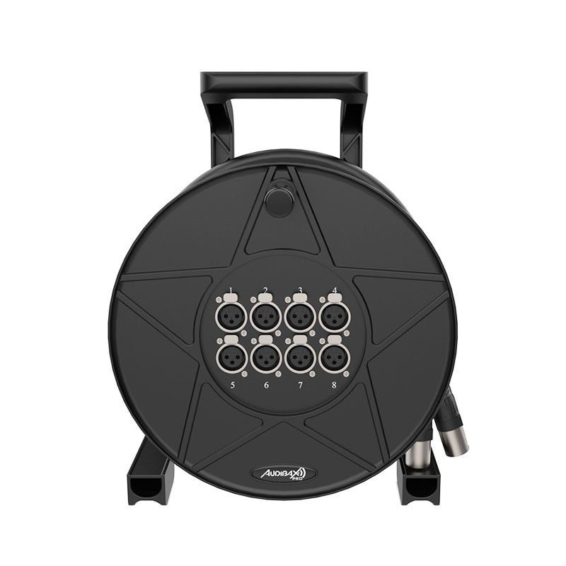 Audibax Pro MC XLR 8815 Drum Pro - Carrete multicore 8×8 XLR de 15 m para escenario - Tempo Shop