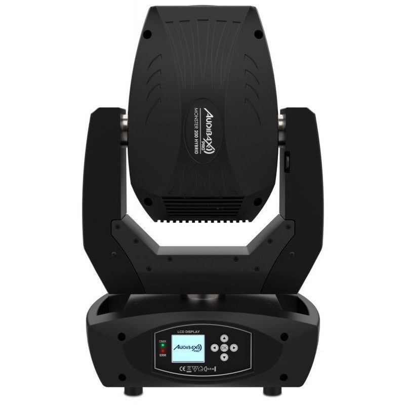Audibax Pro Monster 200 Hybrid 2U + Flightcase — Pack de 2 cabezas móviles híbridas LED 200 W con flightcase doble - Tempo Sh