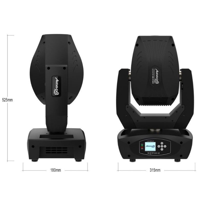 Audibax Pro Monster 200 Hybrid 2U + Flightcase — Pack de 2 cabezas móviles híbridas LED 200 W con flightcase doble - Tempo Sh