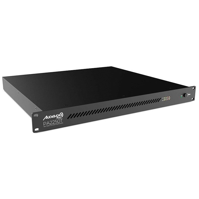 Audibax Pro PA2250T - Amplificador de instalación 19″ 2×240 W (Clase D, Low-Z/70/100 V) con control por zonas - Tempo Shop
