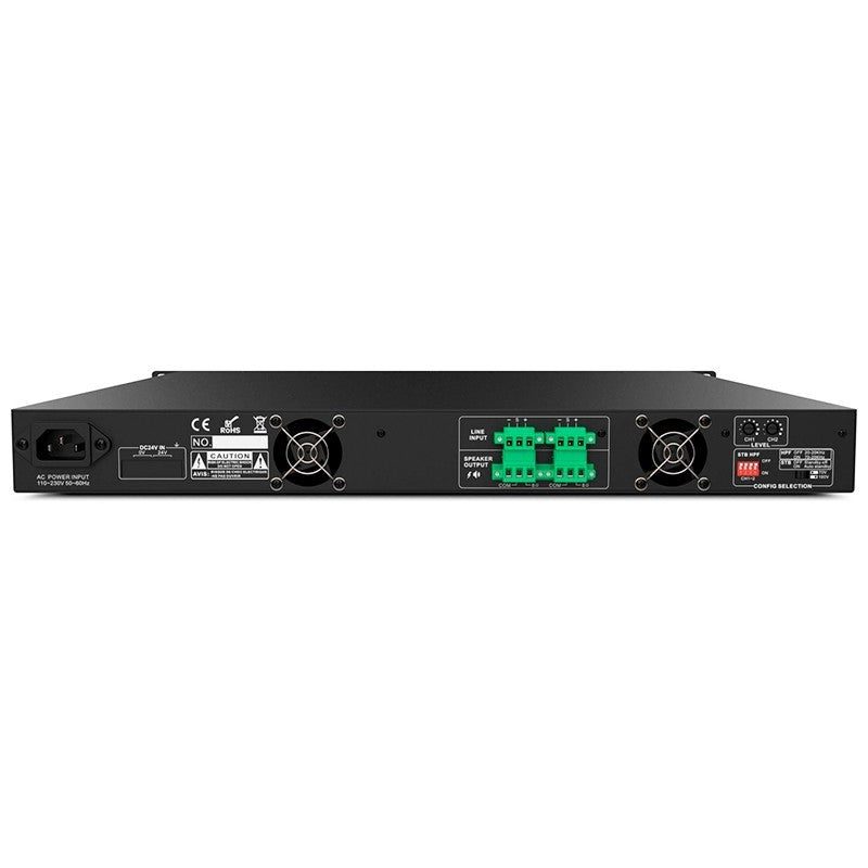 Audibax Pro PA2250T - Amplificador de instalación 19″ 2×240 W (Clase D, Low-Z/70/100 V) con control por zonas - Tempo Shop