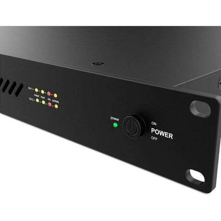 Audibax Pro PA2250T - Amplificador de instalación 19″ 2×240 W (Clase D, Low-Z/70/100 V) con control por zonas - Tempo Shop