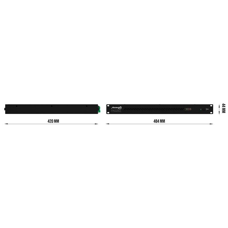 Audibax Pro PA2250T - Amplificador de instalación 19″ 2×240 W (Clase D, Low-Z/70/100 V) con control por zonas - Tempo Shop