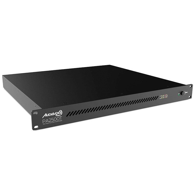 Audibax Pro PA2500T - Amplificador de instalación 19″ 2×500 W (Clase D, Low-Z/70/100 V) - Tempo Shop