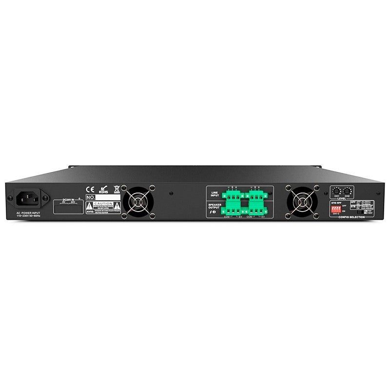 Audibax Pro PA2500T - Amplificador de instalación 19″ 2×500 W (Clase D, Low-Z/70/100 V) - Tempo Shop