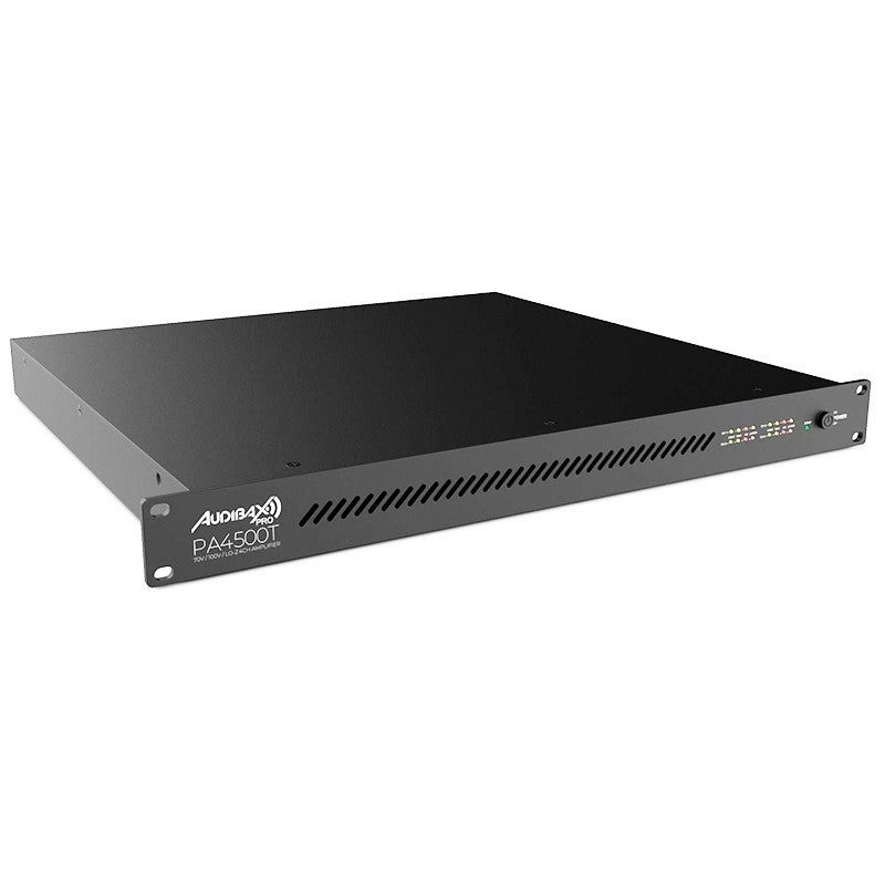 Audibax Pro PA4500T - Amplificador de instalación 19″ 4×500 W (Clase D, Low-Z/70/100 V) - Tempo Shop