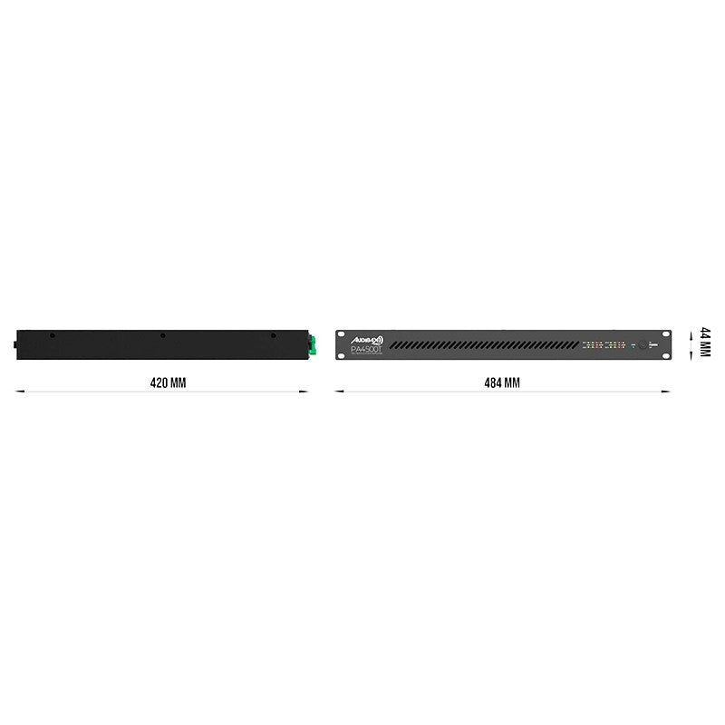 Audibax Pro PA4500T - Amplificador de instalación 19″ 4×500 W (Clase D, Low-Z/70/100 V) - Tempo Shop