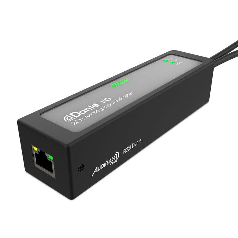 Audibax Pro R22i Dante - Adaptador Dante con 2 entradas analógicas balanceadas, 24-bit, PoE y compatibilidad AES67 - Tempo Sh