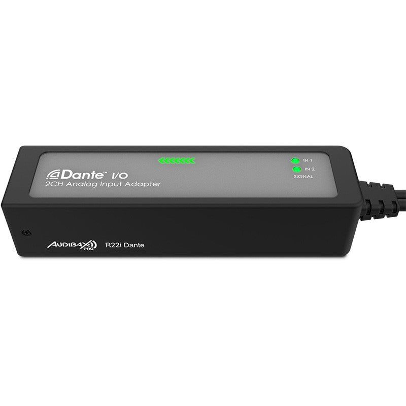 Audibax Pro R22i Dante - Adaptador Dante con 2 entradas analógicas balanceadas, 24-bit, PoE y compatibilidad AES67 - Tempo Sh