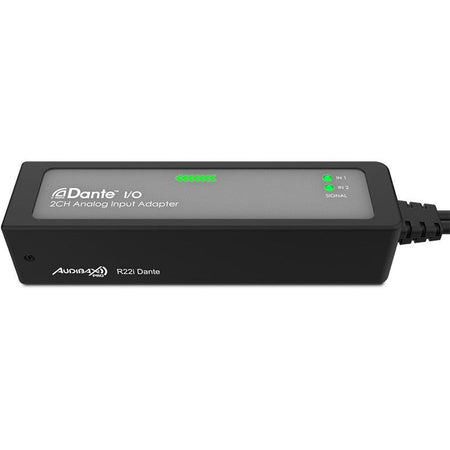 Audibax Pro R22i Dante - Adaptador Dante con 2 entradas analógicas balanceadas, 24-bit, PoE y compatibilidad AES67 - Tempo Sh