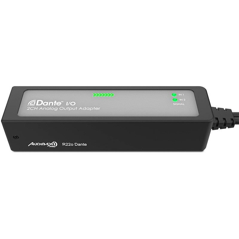 Audibax Pro R22o Dante - Adaptador Dante a salida analógica 2 canales con PoE y AES67 - Tempo Shop