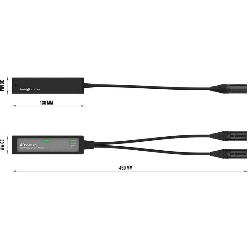 Audibax Pro R22o Dante - Adaptador Dante a salida analógica 2 canales con PoE y AES67 - Tempo Shop