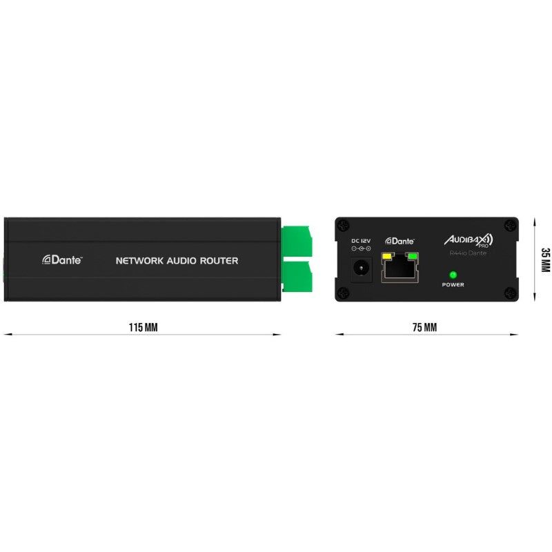 Audibax Pro R44io Dante - Interfaz 4×4 analógica/Dante compacta de 12 V para instalación y rental - Tempo Shop