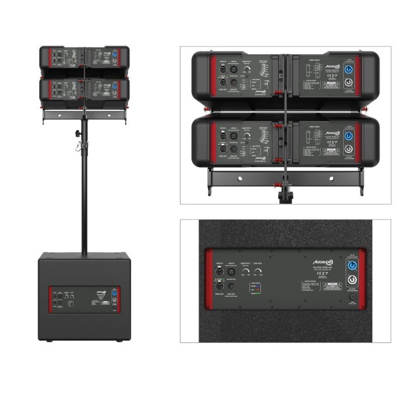 Audibax Pro Seattle 3000 Set - Sistema PA line array activo (2 × 6,5" + sub 15", 1700 W RMS, DSP con software) - Tempo Shop