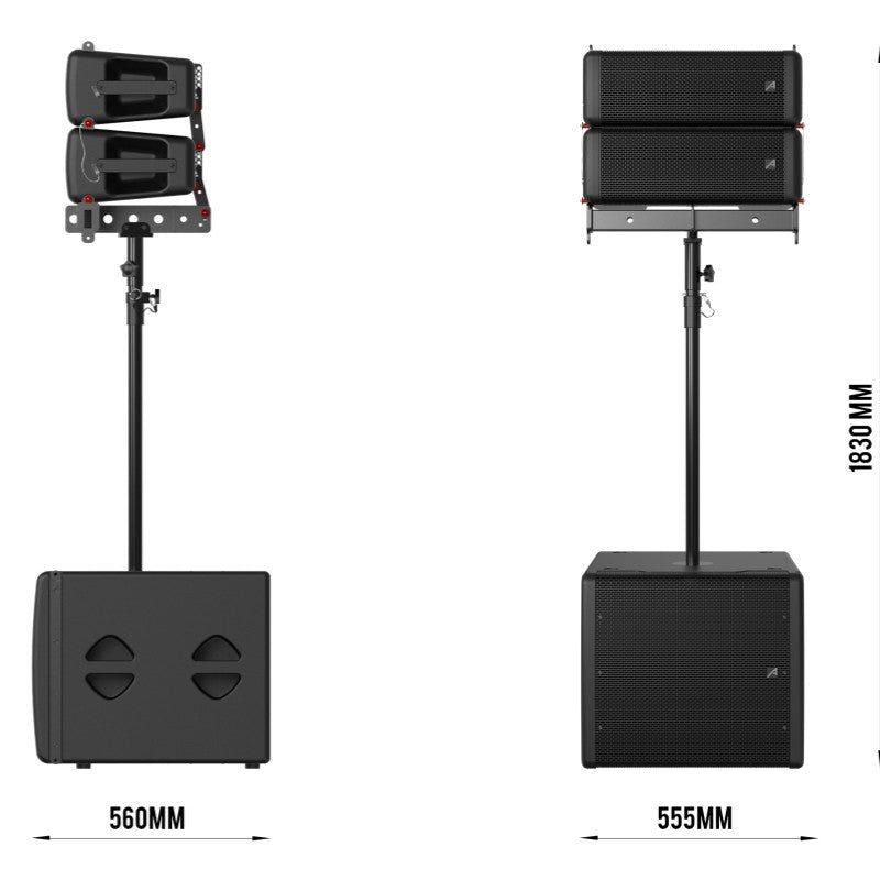 Audibax Pro Seattle 3000 Set - Sistema PA line array activo (2 × 6,5" + sub 15", 1700 W RMS, DSP con software) - Tempo Shop