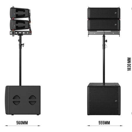 Audibax Pro Seattle 3000 Set - Sistema PA line array activo (2 × 6,5" + sub 15", 1700 W RMS, DSP con software) - Tempo Shop
