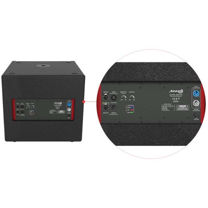 Audibax Pro Seattle 3000S - Subwoofer activo array de 15" con DSP Net (1000 W RMS, 129 dB) - Tempo Shop
