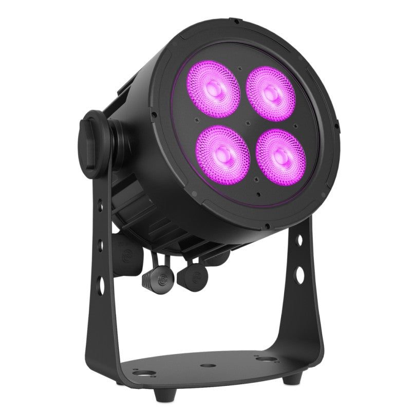 Audibax Pro Splash 80 - Foco PAR LED 80 W RGBALC 6-en-1 IP65, 25° de serie, RDM/DMX y funcionamiento sin ventilador - Tempo S