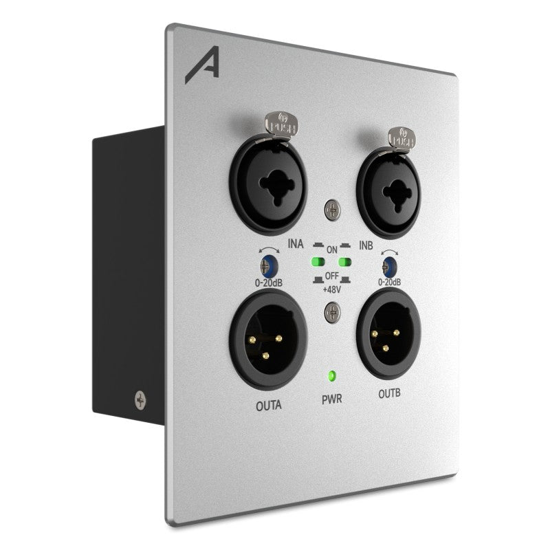 Audibax Pro M88 WP22IODN - Panel de control Dante 2x2 con entradas combo, salidas XLR y PoE