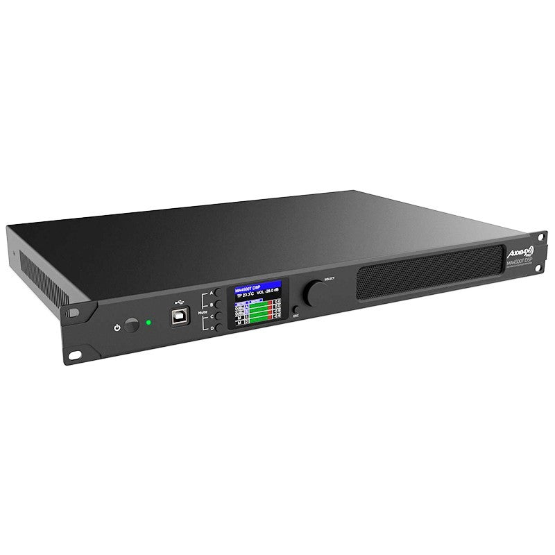 Audibax Pro MA4500T DSP - Amplificador de matriz 19″ 4×300 W (bridge 2×600 W) con DSP y control Ethernet
