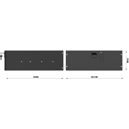 Audibax Pro Rack Drawer 4U 500 K - Cajón de 19 Pulgadas con Cerradura