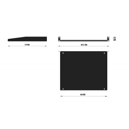 Audibax Pro Rack Shelf 1U 370 - Bandeja Metálica para Rack