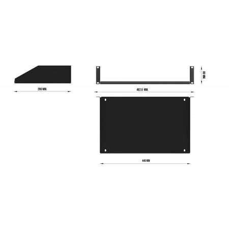 Audibax Pro Rack Shelf 2U 280 - Bandeja para Rack