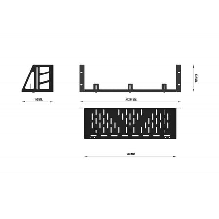Audibax Pro Rack Shelf Vent 3U 150 - Bandeja de ventilación para rack 19"