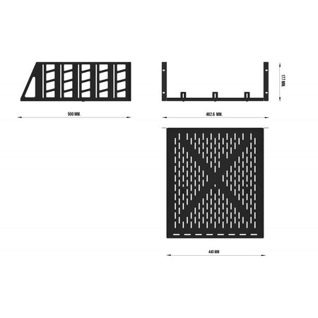 Audibax Pro Rack Shelf Vent 4U 500 - Bandeja de Rack