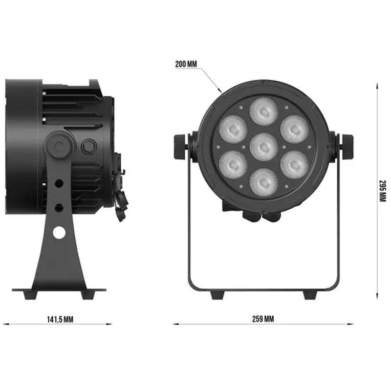 Audibax Pro Splash 140 - Foco PAR LED Profesional para Exterior con Tecnología RGBALC - Tempo Shop