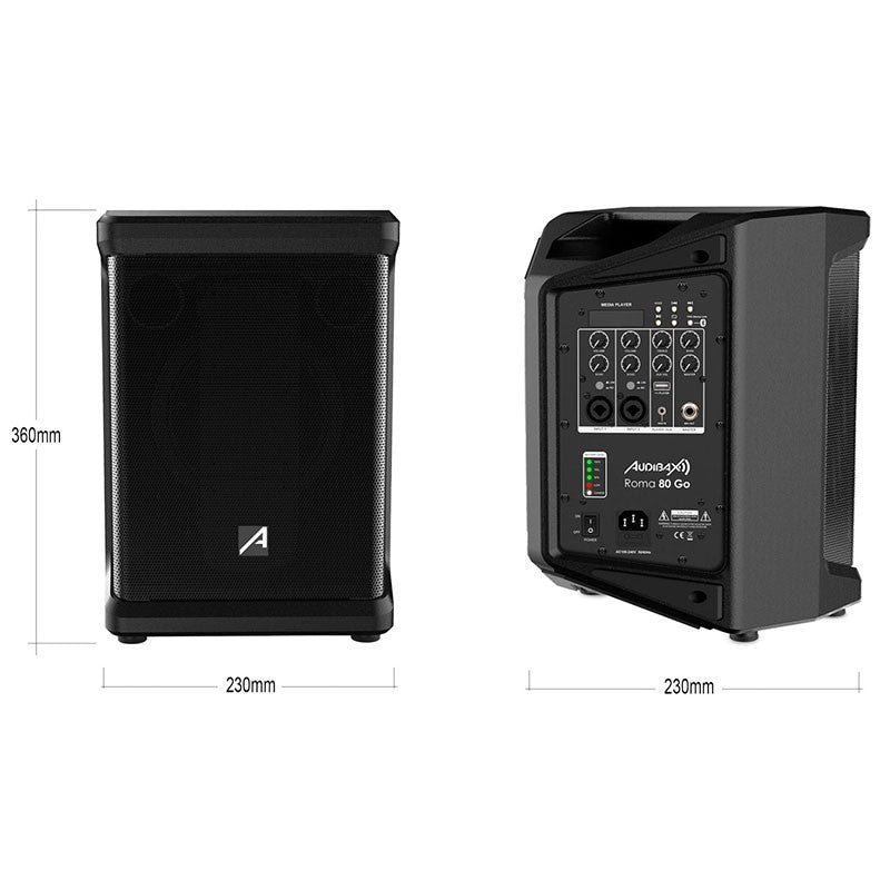 Audibax Roma 80 Go - Sistema PA Portátil Bluetooth con Batería Recargable 65" 80W - Tempo Shop