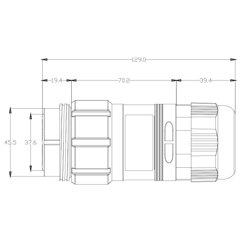 Audibax SCP-F-19P - Conector Socapex 19 Pin Hembra Aéreo
