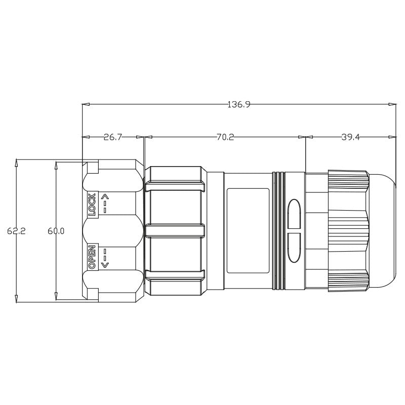 Audibax SCP-M-19P - Conector Socapex 19 Pines Macho Aéreo