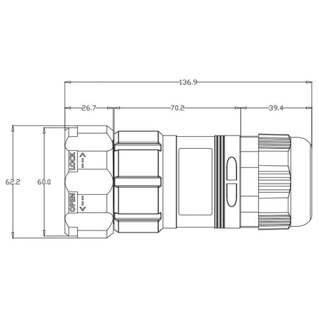 Audibax SCP-M-19P - Conector Socapex 19 Pines Macho Aéreo