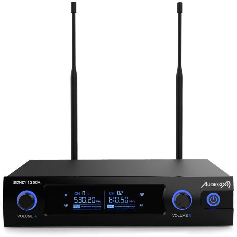Audibax Sidney 1250 A - Micrófono Doble Mano Profesional UHF Frecuencia A + Maleta - Tempo Shop