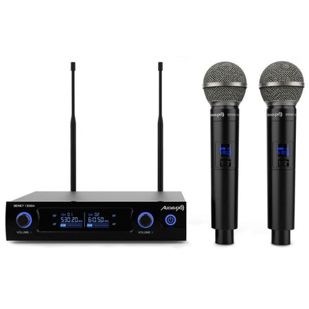 Audibax Sidney 1250 A - Micrófono Doble Mano Profesional UHF Frecuencia A + Maleta - Tempo Shop