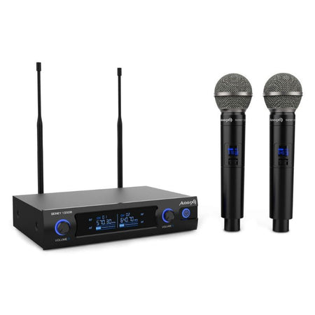 Audibax Sidney 1250 B - Micrófono Doble Mano Profesional UHF Frecuencia B + Maleta - Tempo Shop