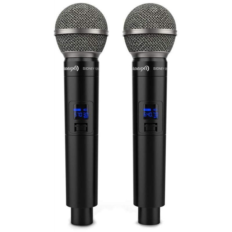 Audibax Sidney 1250 B - Micrófono Doble Mano Profesional UHF Frecuencia B + Maleta - Tempo Shop