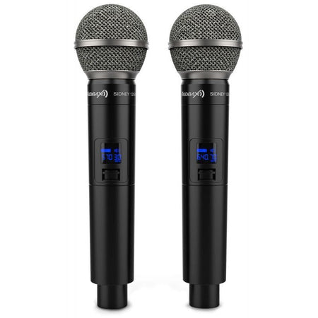 Audibax Sidney 1250 B - Micrófono Doble Mano Profesional UHF Frecuencia B + Maleta - Tempo Shop