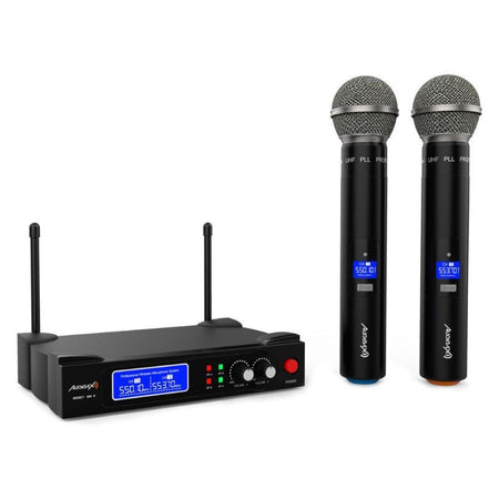 Audibax Sidney 500 A - Micrófono Inalámbrico Profesional UHF Doble Mano + Maleta - Tempo Shop