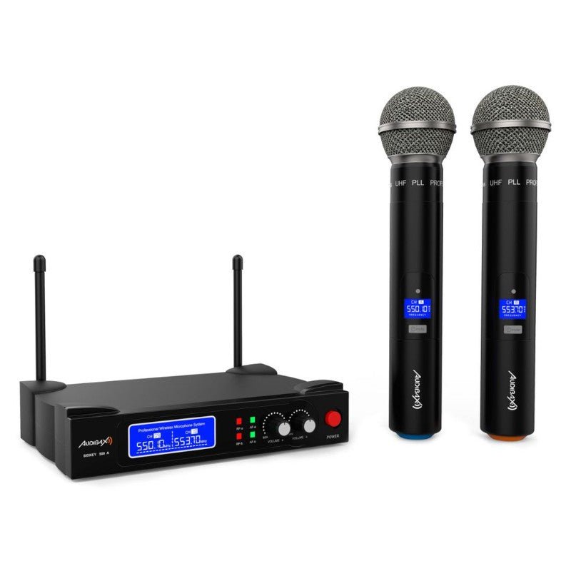 Audibax Sidney 500 A - Micrófono Inalámbrico Profesional UHF Doble Mano + Maleta - Tempo Shop