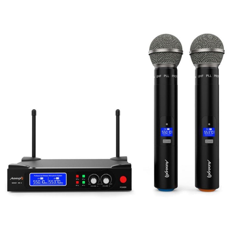 Audibax Sidney 500 A - Micrófono Inalámbrico Profesional UHF Doble Mano + Maleta - Tempo Shop