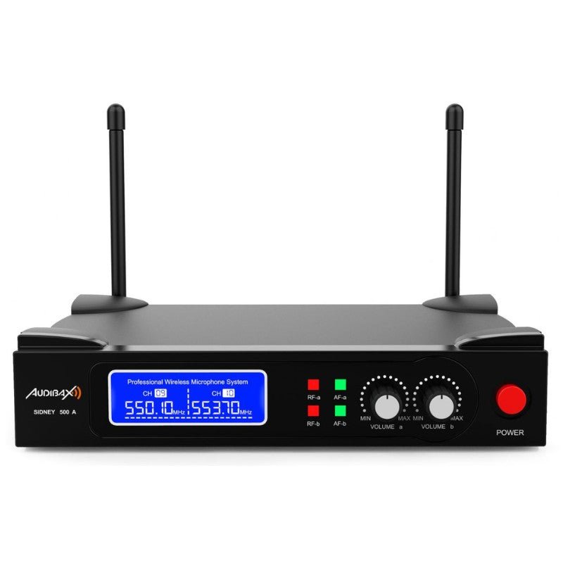 Audibax Sidney 500 A - Micrófono Inalámbrico Profesional UHF Doble Mano + Maleta - Tempo Shop
