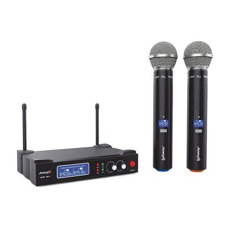 Audibax Sidney 500 B - Micrófono Inalámbrico Profesional UHF Doble Mano + Maleta - Tempo Shop